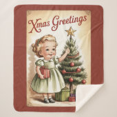 Oude Kerst Sherpa Deken (Voorkant)