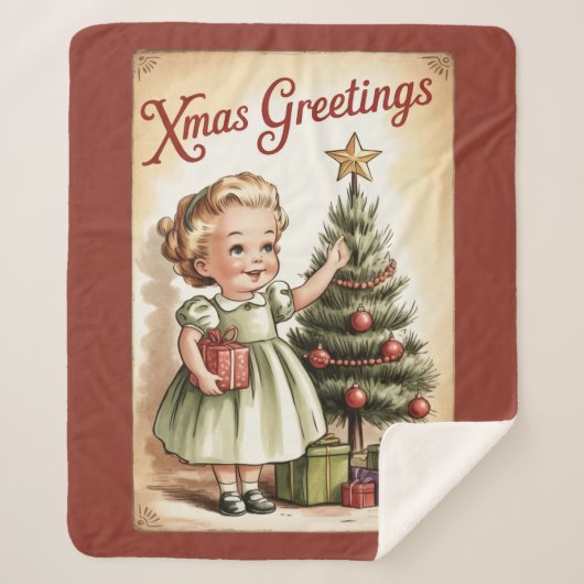 Oude Kerst Sherpa Deken (Voorkant)