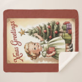 Oude Kerst Sherpa Deken (Voorkant (horizontaal))