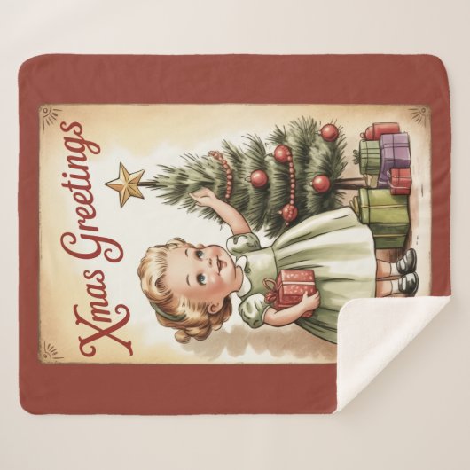 Oude Kerst Sherpa Deken (Voorkant (horizontaal))