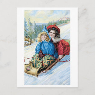 Oude kerst, slaadding feestdagenkaart