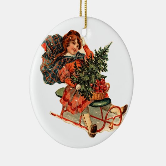 Oude kerst, slaadding keramisch ornament (Rechts)