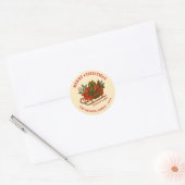 Oude Kerst Slede met Cadeaus  Ronde Sticker (Envelop)