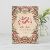 Oude Kerst Slinger Kerstmis Feestdagenkaart (Staand voorkant)