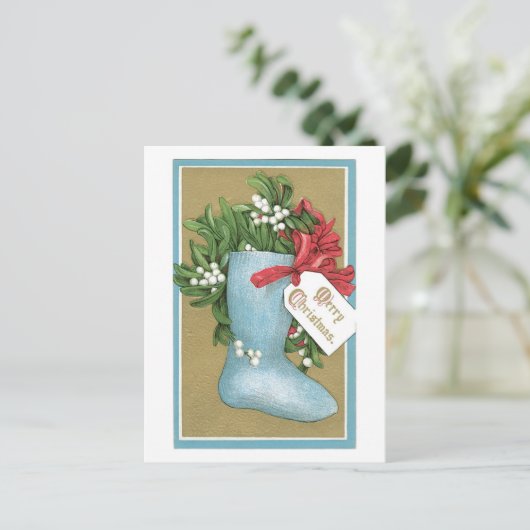 Oude kerst, Sokken Feestdagenkaart (Staand voorkant)