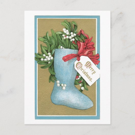 Oude kerst, Sokken Feestdagenkaart (Voorkant)