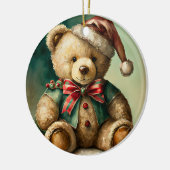 Oude Kerst Teddybeer Keramisch Ornament (Links)