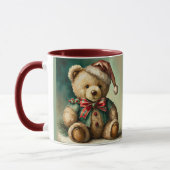 Oude Kerst Teddybeer Mok (Links)