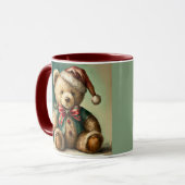 Oude Kerst Teddybeer Mok (Voorkant links)