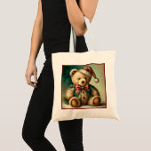Oude Kerst Teddybeer Tote Bag (Voorkant (product))