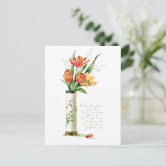Oude kerst, Tulpen Feestdagenkaart (Staand voorkant)