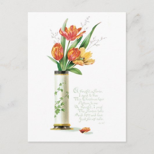 Oude kerst, Tulpen Feestdagenkaart (Voorkant)