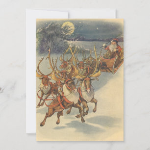 Oude kerst uitnodiging met Victoriase Kerstman