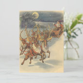 Oude kerst uitnodiging met Victoriase Kerstman (Staand voorkant)