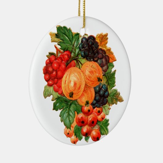 Oude kerst, vruchten keramisch ornament (Rechts)