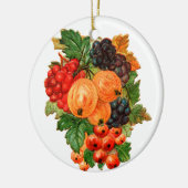 Oude kerst, vruchten keramisch ornament (Links)