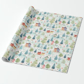 Oude Kerst Winter Landschap Cadeaupapier (Uitgerold)