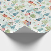 Oude Kerst Winter Landschap Cadeaupapier (Hoek)