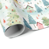 Oude Kerst Winter Landschap Cadeaupapier (Rol Hoek)