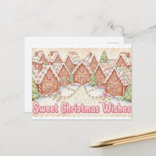 Oude kerstansichtkaart briefkaart (Voorkant / Achterkant in situ)