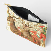 Oude Kerstansichtkaart, Kerstman met Rendieren Etui (Open)