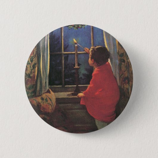 Oude Kerstavond door Jessie Willcox Smith Ronde Button 5,7 Cm (Voorkant)
