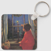 Oude Kerstavond door Jessie Willcox Smith Sleutelhanger (Achterkant)