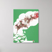 Oude Kerstavond, Retro Kerstman in slee Canvas Afdruk (Voorkant)