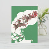 Oude Kerstavond Retro Kerstman Uitnodiging (Staand voorkant)