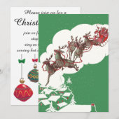 Oude Kerstavond Retro Kerstman Uitnodiging (Voorkant / Achterkant)