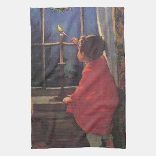 Oude Kerstavond van Jessie Willcox Smith Theedoek (Verticaal)
