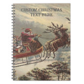 Oude Kerstavond Victoriaanse Kerstman Slede Notitieboek (Voorkant)