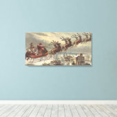 Oude Kerstavond Victoriaanse kerstman slee Canvas Afdruk (Insitu (Houten vloer))