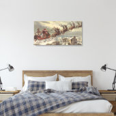 Oude Kerstavond Victoriaanse kerstman slee Canvas Afdruk (Insitu (Slaapkamer))