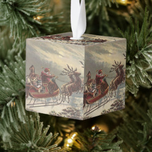 Oude Kerstavond Victoriaanse Kerstman slee Decoratie