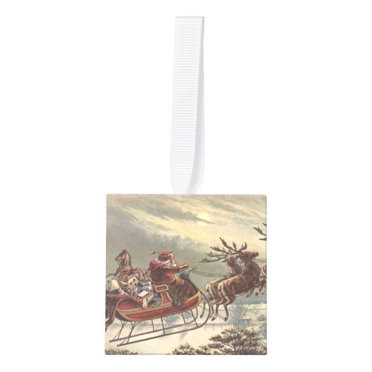 Oude Kerstavond Victoriaanse kerstman slee Decoratie (Voorkant)