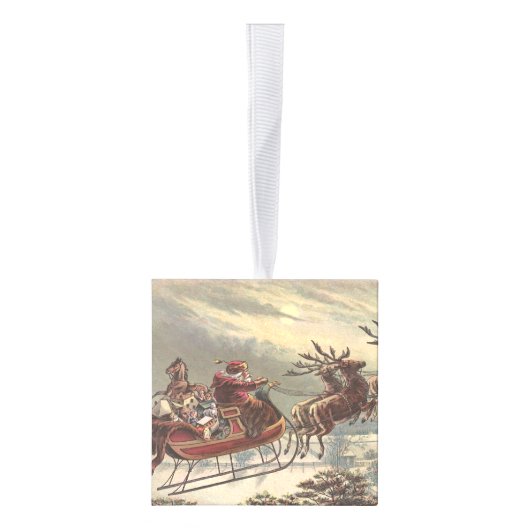 Oude Kerstavond Victoriaanse kerstman slee Decoratie (Rechts)