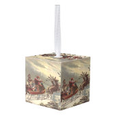 Oude Kerstavond Victoriaanse kerstman slee Decoratie (Achter hoekig)