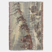 Oude Kerstavond Victoriaanse kerstman slee Deken (Voorkant Verticaal)
