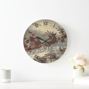 Oude Kerstavond Victoriaanse kerstman slee Grote Klok