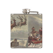Oude Kerstavond Victoriaanse kerstman slee Heupfles (Achterkant)