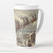 Oude Kerstavond Victoriaanse kerstman slee Latte Mok (Rechterhoek)
