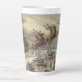 Oude Kerstavond Victoriaanse kerstman slee Latte Mok (Voorkant)