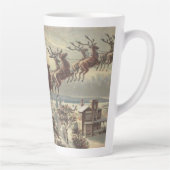 Oude Kerstavond Victoriaanse kerstman slee Latte Mok (Rechts)