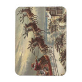 Oude Kerstavond Victoriaanse kerstman slee Magneet (Verticaal)