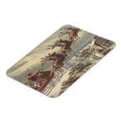 Oude Kerstavond Victoriaanse kerstman slee Magneet (Linkerzijde)