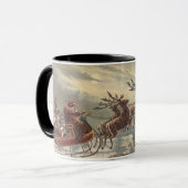 Oude Kerstavond Victoriaanse kerstman slee Mok (Voorkant links)