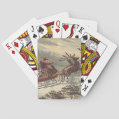Oude Kerstavond Victoriaanse kerstman slee Pokerkaarten (Achterkant)