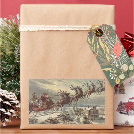 Oude Kerstavond Victoriaanse kerstman slee Rechthoekige Sticker