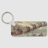 Oude Kerstavond Victoriaanse kerstman slee Sleutelhanger (Achterkant)